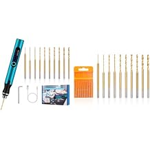Uolor Electric Mini Drill Pen Jewelry Drill & Mini Twist Drill Bit Set (10 Pcs)