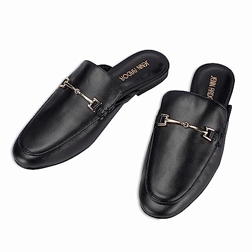 JENN ARDOR Mules for Women Flats Backless Loafers Shoes Slip On Slippers Pointed Toe Low Heel Work Slides Womens Mules Casual Shoes