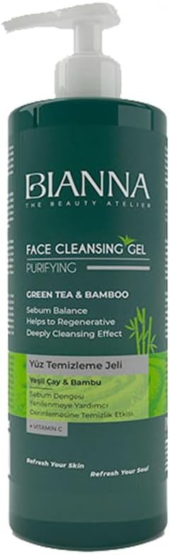Green Tea and Bamboo Extract Facial Cleansing Gel with 400 ml Vitamin C