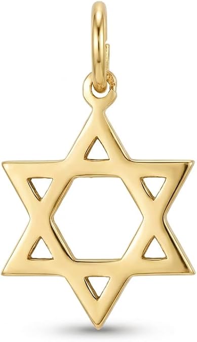 Gelin 10K Solid Gold Star of David Charm Pendant for Women