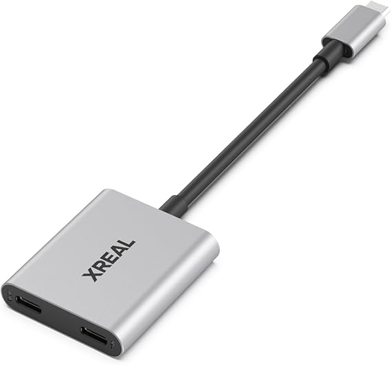 XREAL Hub, Power and Play Adapter for AR Glasses | 45W Fast Charging, 120Hz, Power AR Glasses while Charging Your Source Device, Like Steam Deck, ROG Ally, Switch, iPhone 15+