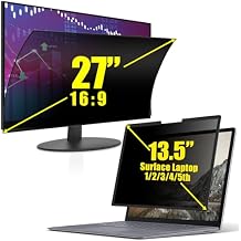 FILMEXT [2023 Upgrade 27 inch Removable Computer Privacy Screen Filter for 16:9 Frameless Monitor, Microsoft Surface Laptop 1/2/3/4/5 th Gen 13.5 inch Removable Privacy Screen Protector Filter,