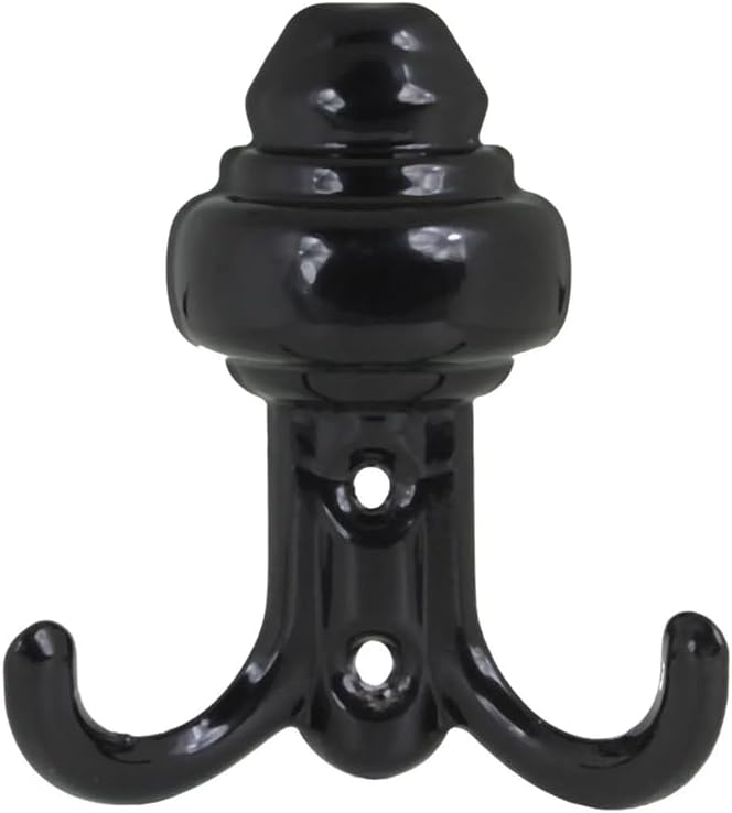 Orret Home 2 Hook Coat Rack Cabinet Hanger Set: 5 Pieces, Durable and Stylish Design (Black)