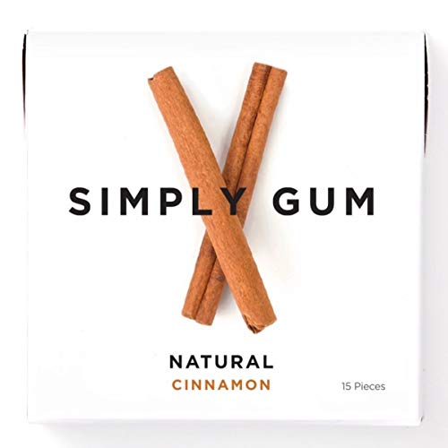 Simply Gum | Chewing Gum | Cinnamon| Pack of Six 90 Pieces Total | Vegan  non GMO