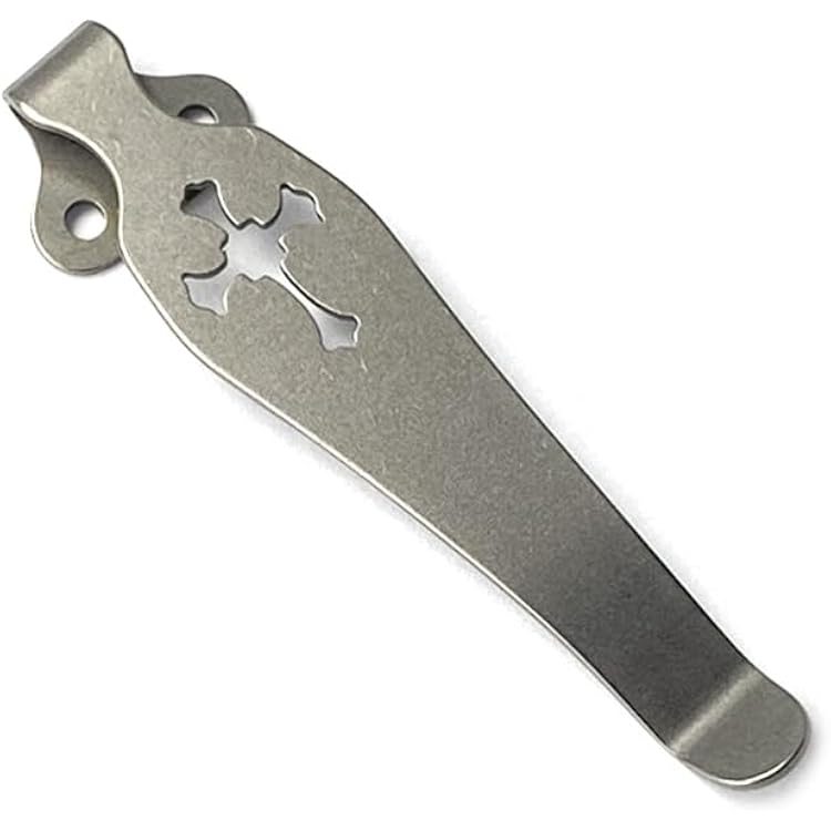 1PC Custom Titanium Pocket Clip Fits for Emerson CQC Griptilian 551 710, Back Clip DIY Making Replacement AccessorySilver