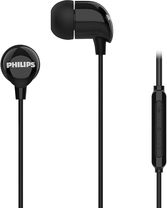 Philips Wired Earbuds USB C with Microphone, in Ear Type C Headphones with mic, Powerful Bass, Lightweight, USB-C Wired Earphones, 3-Button in-line Remote Ear Buds (Gray-Black)