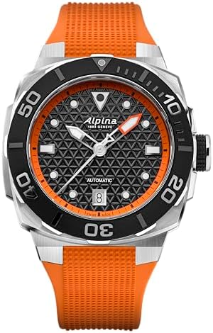 Alpina Mens Seastrong Extreme Swiss Made 3-Hand Date Automatic Watch, Luminous, Stainless Steel, Sapphire Crystal, 39 x 40.5mm, 300M Water Resistant