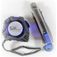 Fuso 5m/16ft Auto Lock Measuring Tape + 18mm Heavy Duty Utility Knife Combo Pack
