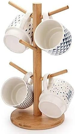 Space-Saving Bamboo Mug Tree