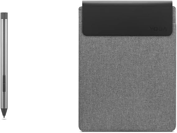 Lenovo Digital Pen 2 for IdeaPad & Yoga Laptops - Ultra-Tactile Elastomer Tip with 4,096 Pressure Levels & Extended Battery Life + 16" Yoga Laptop Sleeve Case with Accessory Pocket