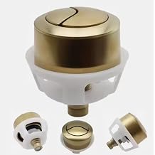 Taps2Traps Brushed Brass Effect Toilet Dual Flush Button Replacement Fits Siamp Cable Operated Flush Valves - Optima 50 - Please See Additional Images for Compatability
