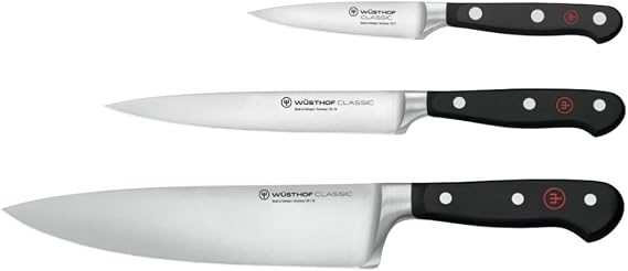 WÜSTHOF Classic Knife Set with 3 Knives - Black