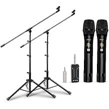Bietrun WXM02 Black with 2 Pack Mic Stand