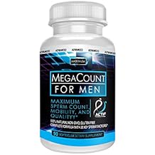 ACTIF MegaCount for Men - Maximum Fertility Support and Sperm Count Booster, Clinically Proven to Improve Sperm Count and Motility - Non-GMO, Made in USA, 90 Count