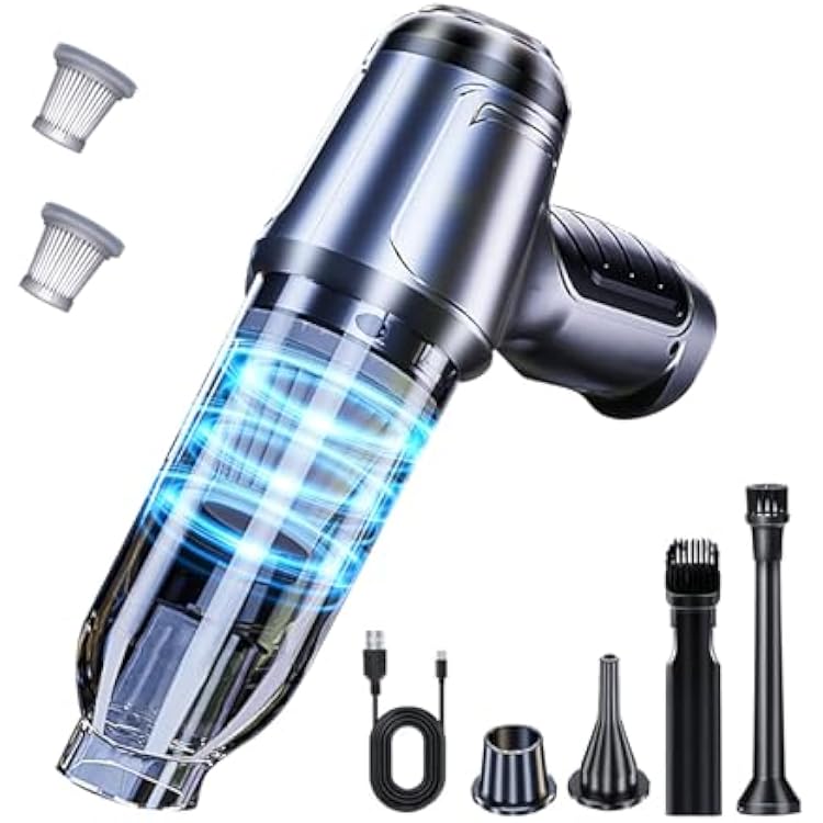 Handheld Vacuum Cordless Hand Rechargeable Car Vacuums with Best Suction Held, 18000Pa Strong Suction, Pumping and Inhaling, Low Noise, for Home and Car