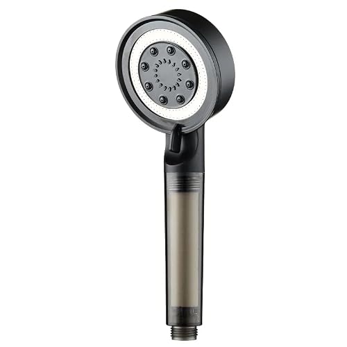 Mayaglory Turbo Filter Shower Head, High Pressure Filter Hand Shower, 5 Function Filter Shower Head, Filter Hand Shower Black