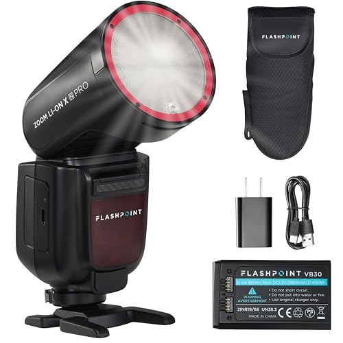 Flashpoint V1 Pro V1Pro-C Camera Flash for Canon Camera Flash Speedlite,76Ws 2.4G TTL 18000 HSS,500 Full Power Flashes,1.3s Recycle Time,2980mAh Li-ion Battery, No Sub Flash V1 Pro Canon