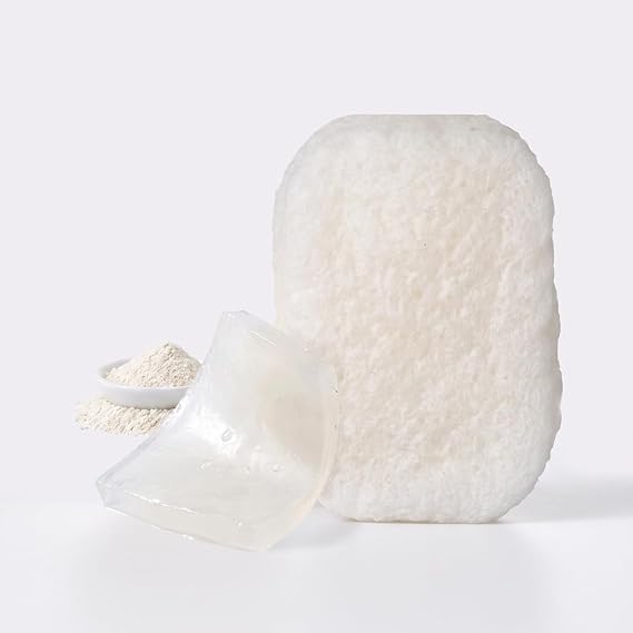 ILEM JAPAN White Konjac Body Sponge | Natural Konjac Cleansing Sponge for Body | Gentle Exfoliating Bath Sponge for Daily Skincare | Plant Based Body Sponge | 1 Count