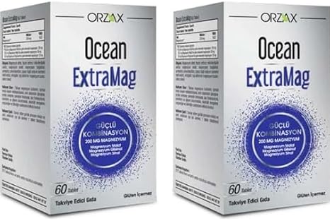 Orzax Ocean ExtraMag 200 mg Magnezyum, 60 Tablet (2 Adet Set)