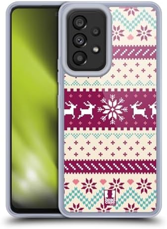 Head Case Designs Off-White Fair Isle Winter Prints Gel Case [Military Grade Protection] Compatible with Samsung Galaxy A53 5G 2022