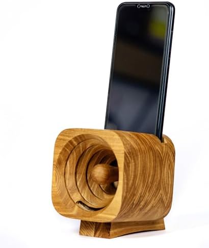 Wooden Phone Speaker Passive Amplifier Wood Smartphone Stand Compatible With iPhone and Android Smartphones