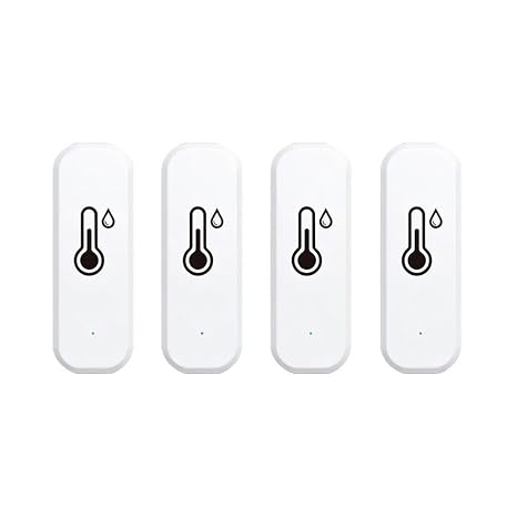 Zigbee Temperature and Humidity Sensor, 4 Pack, Smart Home Compatible, Zigbee 3.0, Multi-Room Group Control