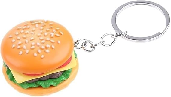 Hamburger Simulation Cheeseburger Pendant Key Chain Key Ring Pendant Hamburger Handmade Jewelry for Hanging on Bag Key Women's Novelty Keychains Accessories, Car Keychain, Bobs Burgers Keychai