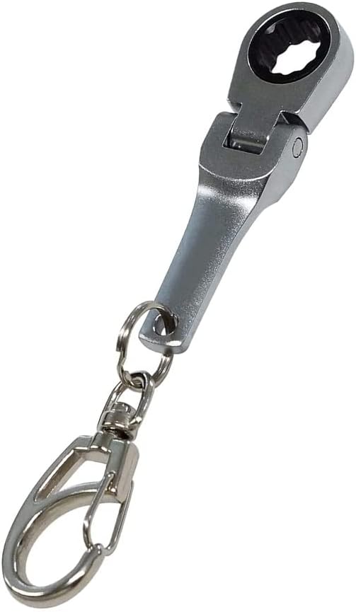 SaiDian 1Pcs 10MM Mini Ratchet Wrench keychain Cool Little Tool Flex Head