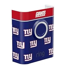 All-New Limited Edition, Official NFL Faceplate for Ring Doorbells - Video Doorbell 3, Video Doorbell 3 Plus, Video Doorbell 4, Battery Doorbell Plus, and Battery Doorbell Pro | New York Giants