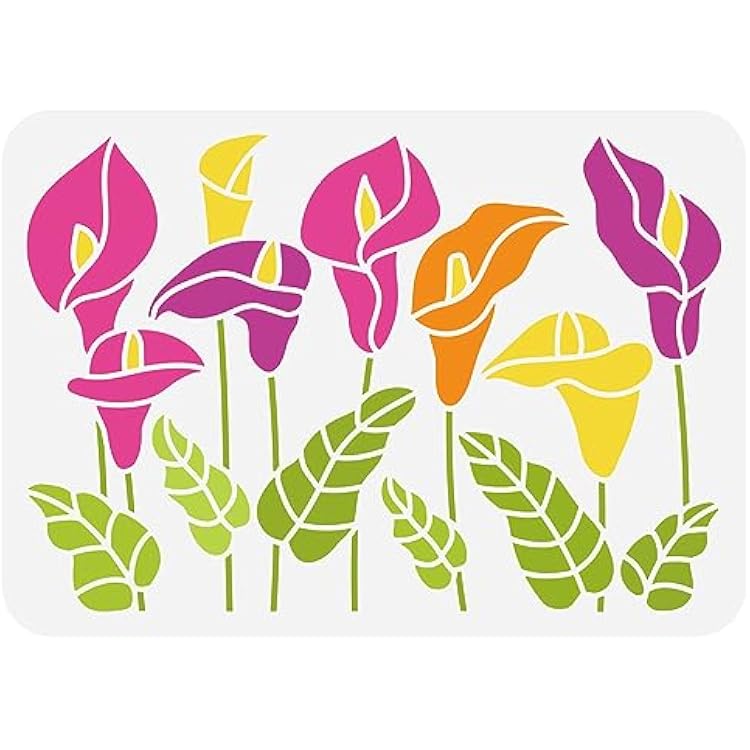 FINGERINSPIRE Calla Lily Stencil 8.3x11.7inch Reusable Calla Lily Flower Pattern Painting Template DIY Art Plants Theme Decoration Stencil for Painting on Wood Wall Fabric Paper Furniture