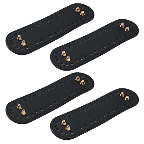 Semetall 4Pcs Pu Leather Bag Bottom for Crochet,Bottom Shaper Pad Bag Cushion Base with Holes for Handbag for DIY Knitting Bag Handmade Purse Tote Handbag Making,7.081.9