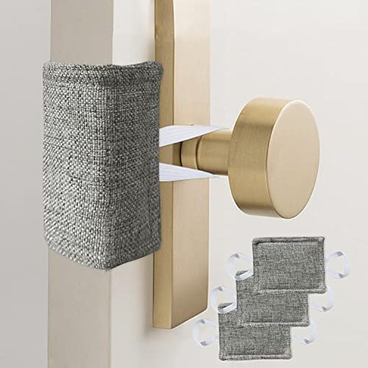 Door Silencer Door Latch Covers Padded Cushion Quiet Closer Door Lock Cover for Baby Newborn NurseryLight Sleeper Noise Reduce - 4 x 3 Inches, Dark Grey, 3 Pieces