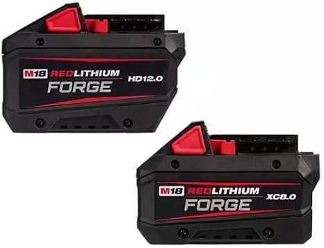 For Milwaukee 48-11-1813-48-11-1881 M18 18V Lithium-Ion HD 12.0 Ah Battery Pack w/M18 XC 8.0 Ah Battery Pack