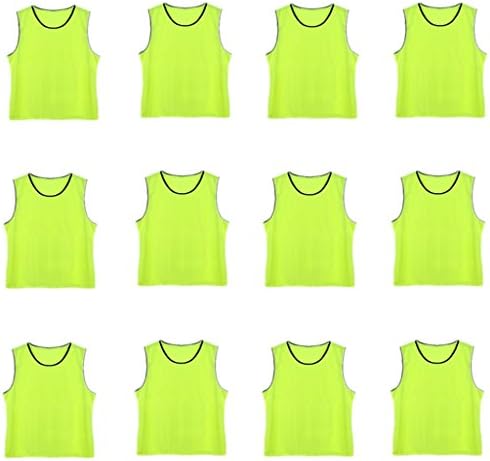 DreamHigh DH Soccer Sports Team Practice Pinnies Training Mesh Vests Youth -12 pcs Pack