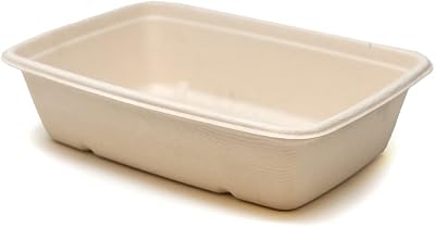 Sabert Natural Rectangular Pulp Lid For 650  950 ml Containers. Box of 300