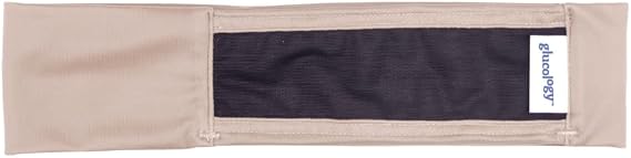 Insulin Pump Holder Waist Belt for KIDS, Breathable, Elastic & Soft Fabric with Mesh for Easy Viewing, Ideal for Sleeping and Daily Use (18''22'', Beige)