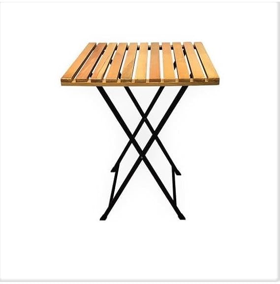 Katlanır Metal Ayaklı Masa Bahçe Kamp Piknik Masası Bistro Masa 60x60x75
