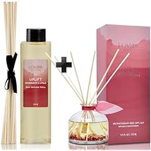 Uplift Pomegranate & Citrus Reed Diffuser Refill, 4 oz, Bundle with Uplift Pomegranate & Citrus Reed Diffuser Set - Made with Essential Oils in The USA