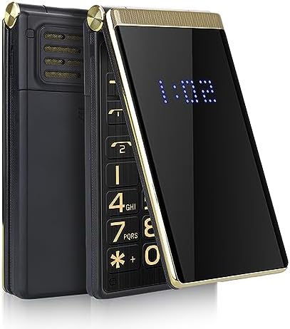 Zunate 2.8in Unlocked Senior Flip Cell Phone, 2G Easy-to-Use Classic Flip Mobile Phone with SOS Button, LED Flashlight, Big Font & High Volume
