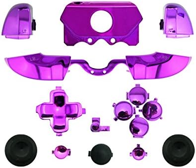WPS Chrome ABXY Dpad Trigger Full Button Set Mod Kit Xbox One Controller 3.5mm Port with Driver Torx T6 T8 Set Purple