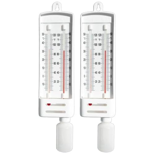 Sper Scientific Precision Wet & Dry Bulb Masons Hygrometer 736740 - Dual Thermometer Humidity Meter for Meteorology, Greenhouses, Laboratories, HVAC & Environmental Science - 2 pc