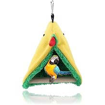 Bird Hammock Bird hut for cage Warm Bird Bed Triangle Plush Hammock Cage Hanging Bird Tent 4.7inch*7.1inch Bird Bed for cage for Birds Parrots Nests