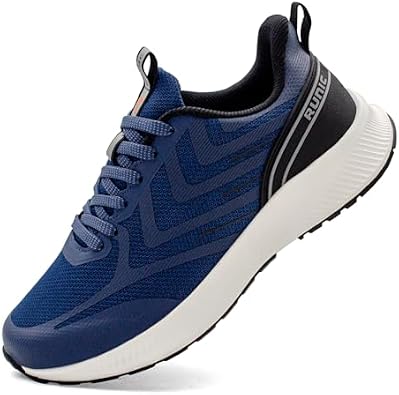 Wide Toe Box Sneakers for Men - Extra Wide Width Lightweight Running Shoes, Breathable Walking Tennis Shoes with Arch Support and Non-Slip Rubber Outsole