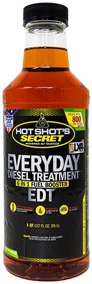 Hot Shot's Secret Everyday Diesel Treatment EDT, 32 oz | Treats 800 gallons. Cleans fuel systems and injectors while boosting cetane.