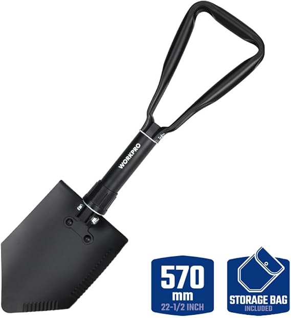 WORKPRO WP335006 570MM Foldable Multi-Purpose Professional Camping Shovel