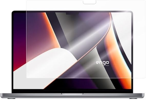 Engo Apple Macbook Pro M1 M2 M3 M4 M5 16 İnç İle Uyumlu Mat Ekran Koruyucu Notebook, Yansıma Ve Parlama Önleyici Parmak İzi Bırakmayan Laptop Koruma, 9H Temperli Kırılmaz Esnek Nano Cam