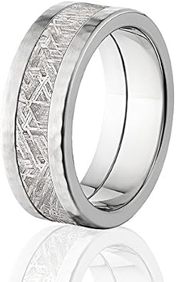 Hammered Meteorite Rings, Premium Finish, Meteorite Wedding Rings