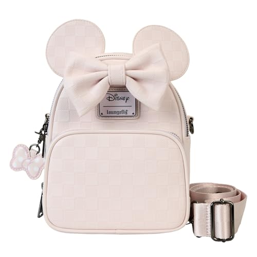 Loungefly Minnie Mouse Checkered Texture Convertible Mini Backpack & Crossbody Bag | Loungefly, Minnie Mouse, Checkered, Texture, Convertible, Mini