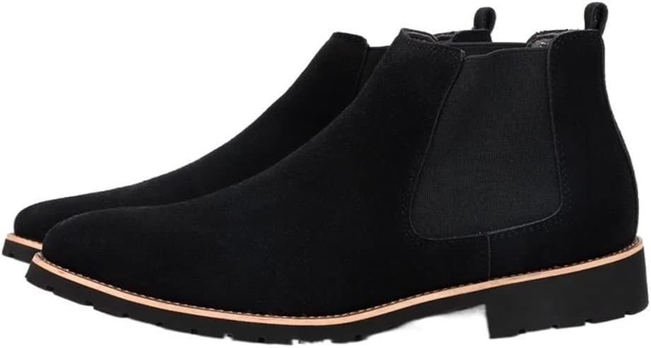 New Ankle Boots for Men Round Toe Simple PU Leather Wearable Waterproof On Non Slip Fashion