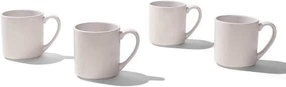 Made In Cookware - Set of 4 - Coffee Mug Set - 12 oz - White - Porcelain - Crafted in England - Dishwasher and Microwave Safe